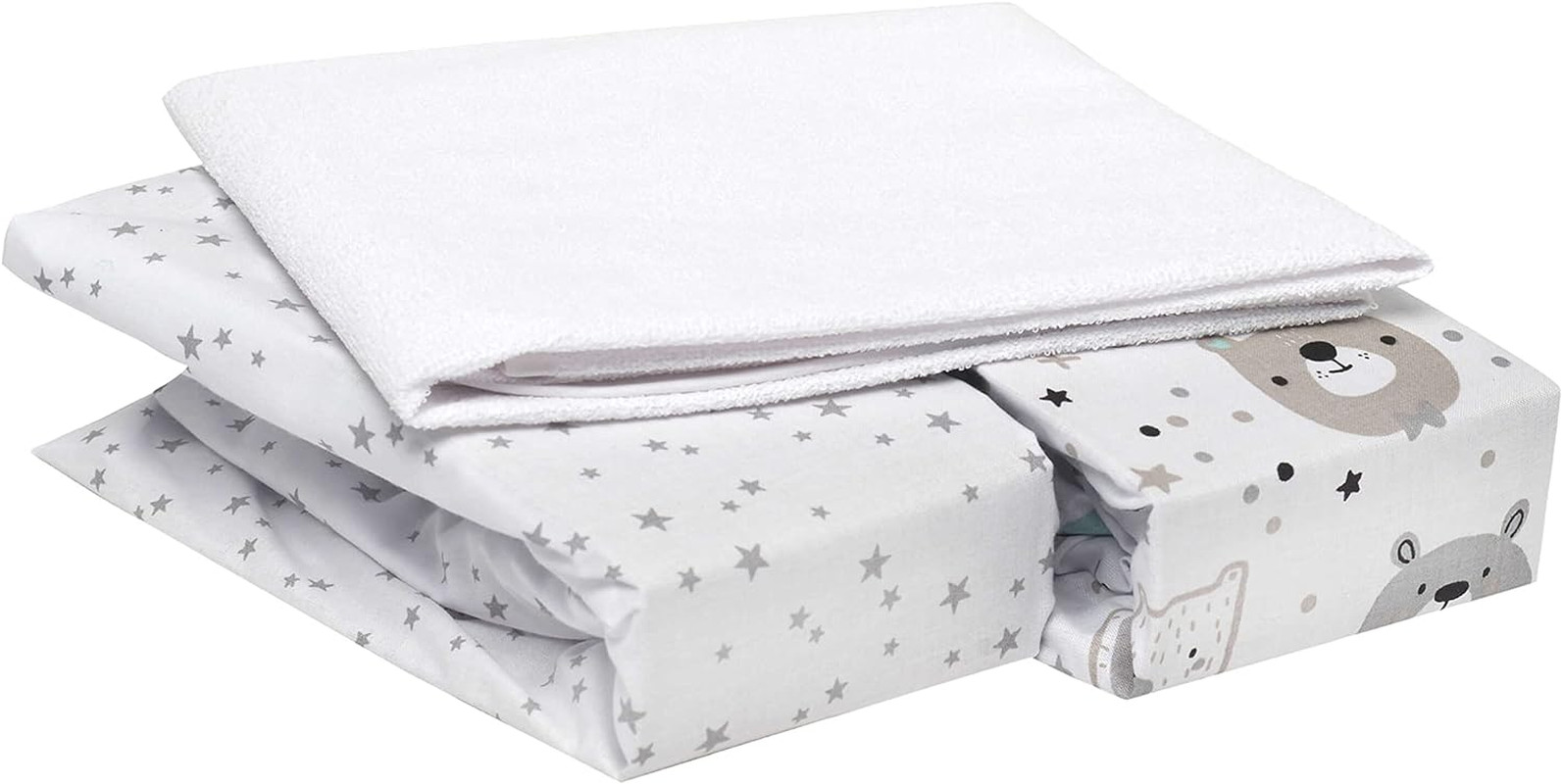 Set 2 Lenzuola per Lettino Neonato 60x120 con Coprimaterasso