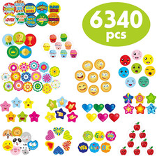 6340 Pcs Teacher Reward Encouragement Motivational Sticker Mega Pack in 14 Theme