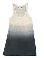 MAJE Linen Shift Dress Medium Black Gray Ombre Coastal Chic Classic Cruisewear