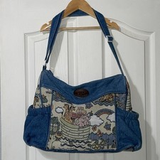 Vintage 1997 Baby Sac Denim  Tapestry Noah  s Ark Diaper Bag