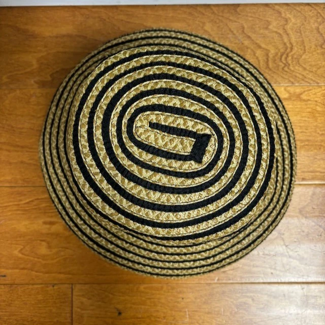 Eric Javits Squishee Womens Bucket Hat Beige Black Stripe UPF 50+ Beach Bohemian - Image 4 of 4