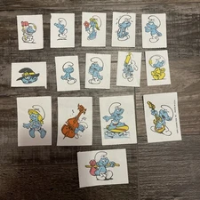 RARE Vintage 1980’s Smurfs Topps Chewing Gum Tattoos Stickers
