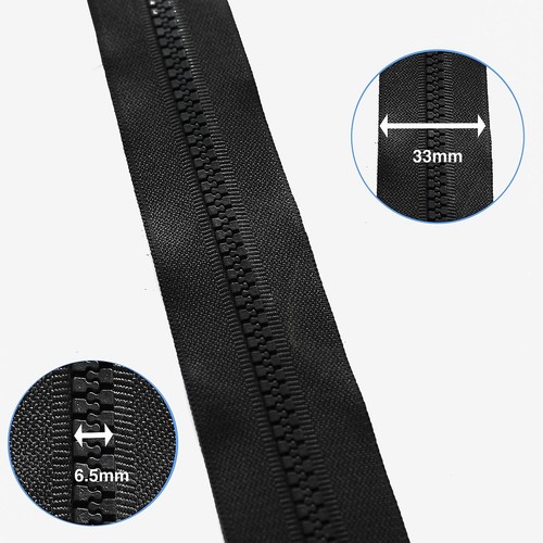 #5 Cremalleras de chaqueta separadoras 2 piezas 8 pulgadas de plástico moldeado negro para coser - Imagen 5 de 7