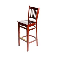 Oak Street Mfg WB102MHMH Verticalback Mahogany All Wood Barstool