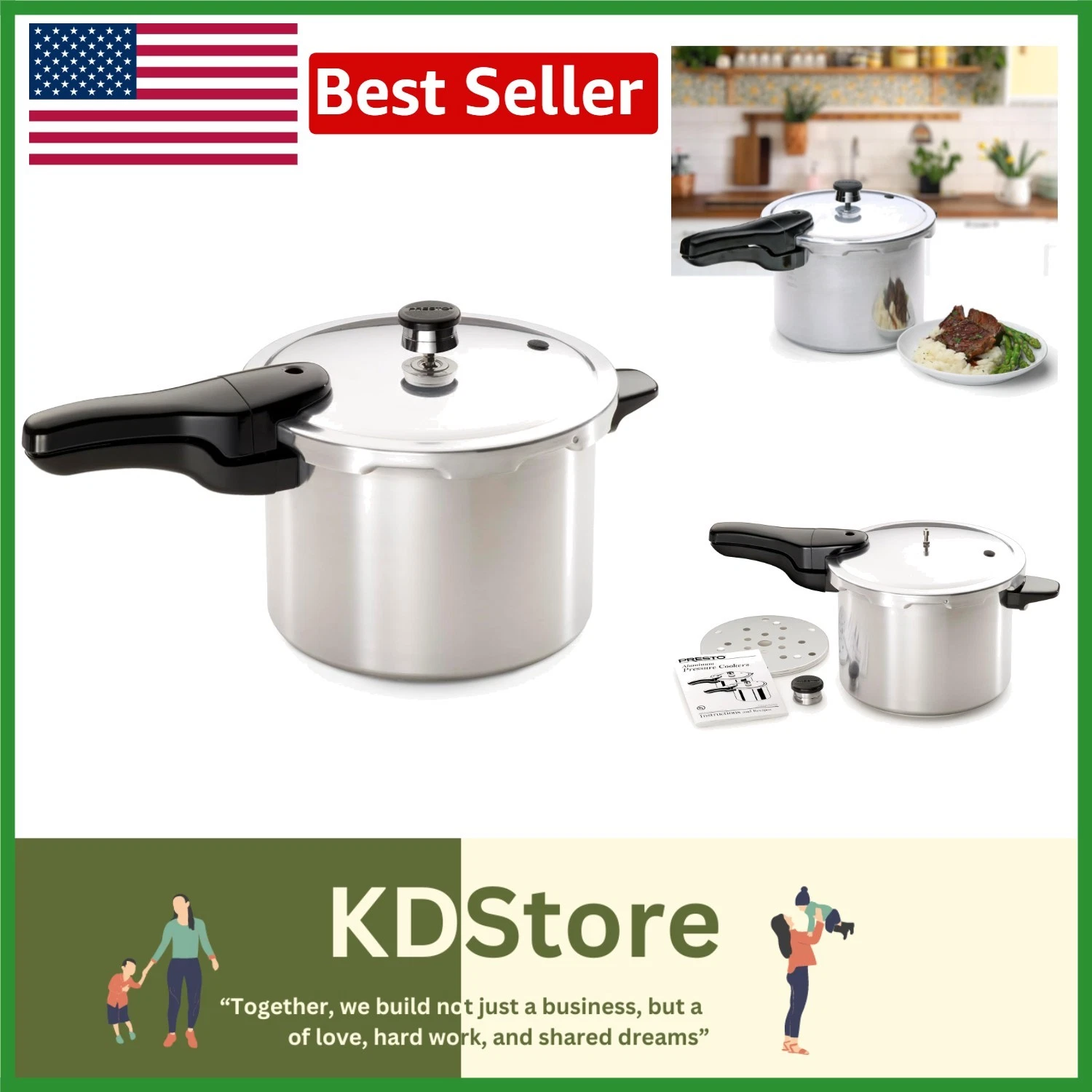 Dishwasher Safe 6-Quart Aluminum Pressure Cooker with Automatic Pressure Control