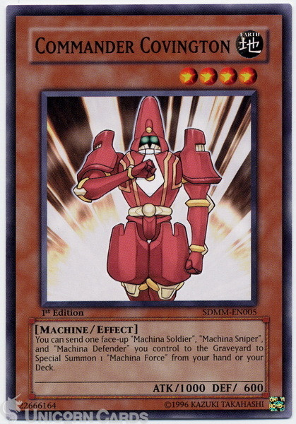 SDMM-EN005 Commander Covington 1st Edition Mint YuGiOh Card