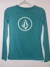 Volcom - Teal w/ Large Logo - Rash Guard - Size M - Long Sleeve UV Top Beach