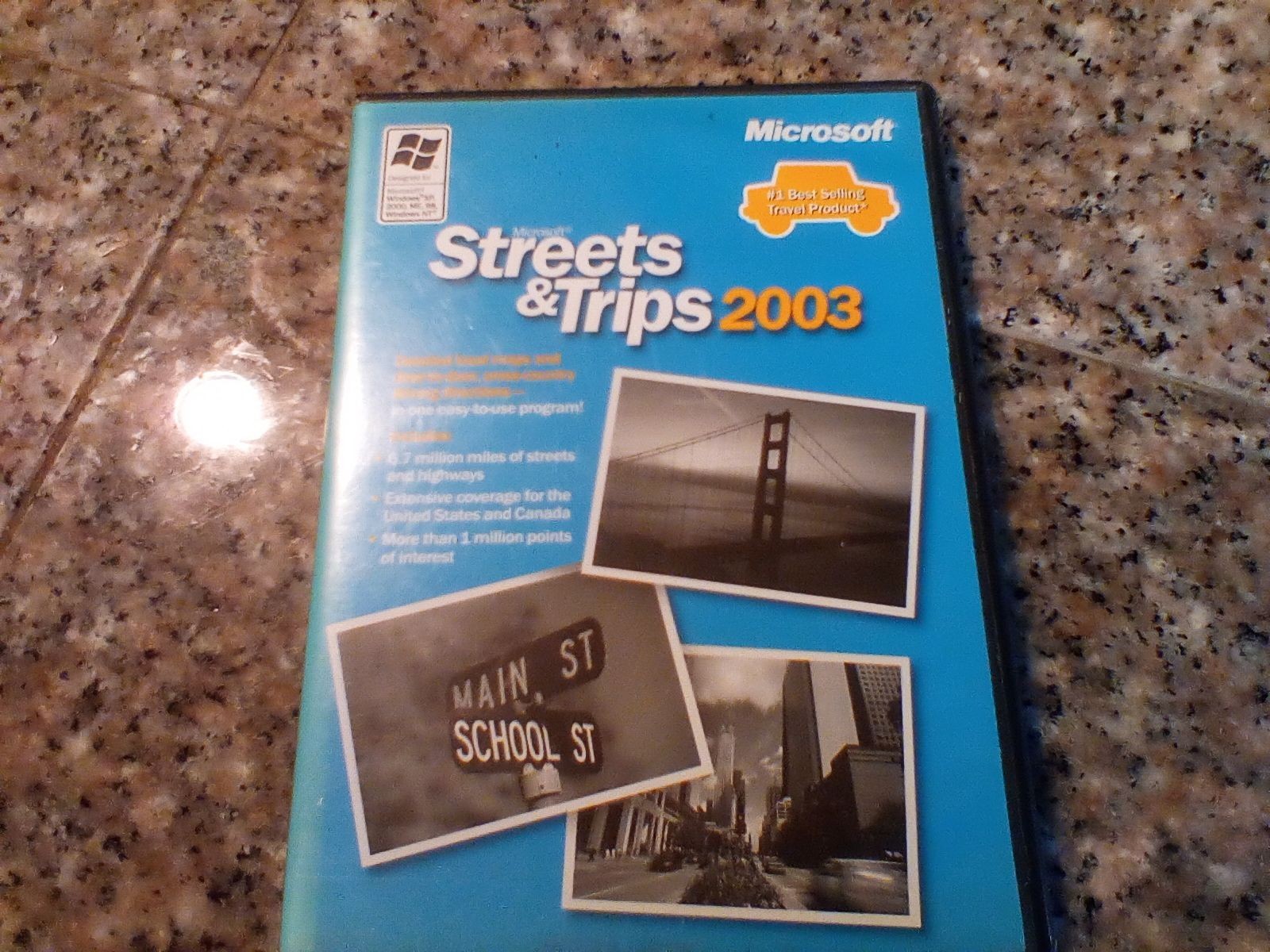 MICROSOFT Streets and Trips 2003 Software 2 CD Set for Windows XP 2000