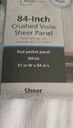BRAND NEW MAINSTAYS SINGLE PANEL 84 INCH SHEER CRUSHED VOILE CURTAIN WHITE — photo 3