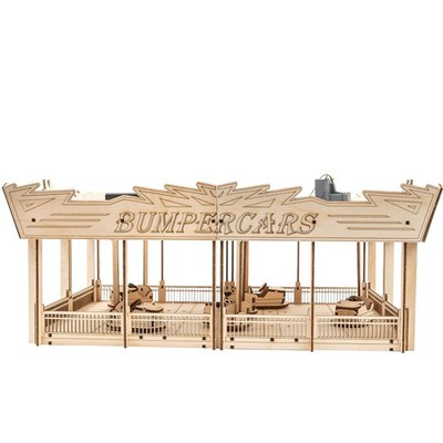 3-D Bumper Cars Wooden Model Kit - Motorized Building Puzzle Kit for Adults a...