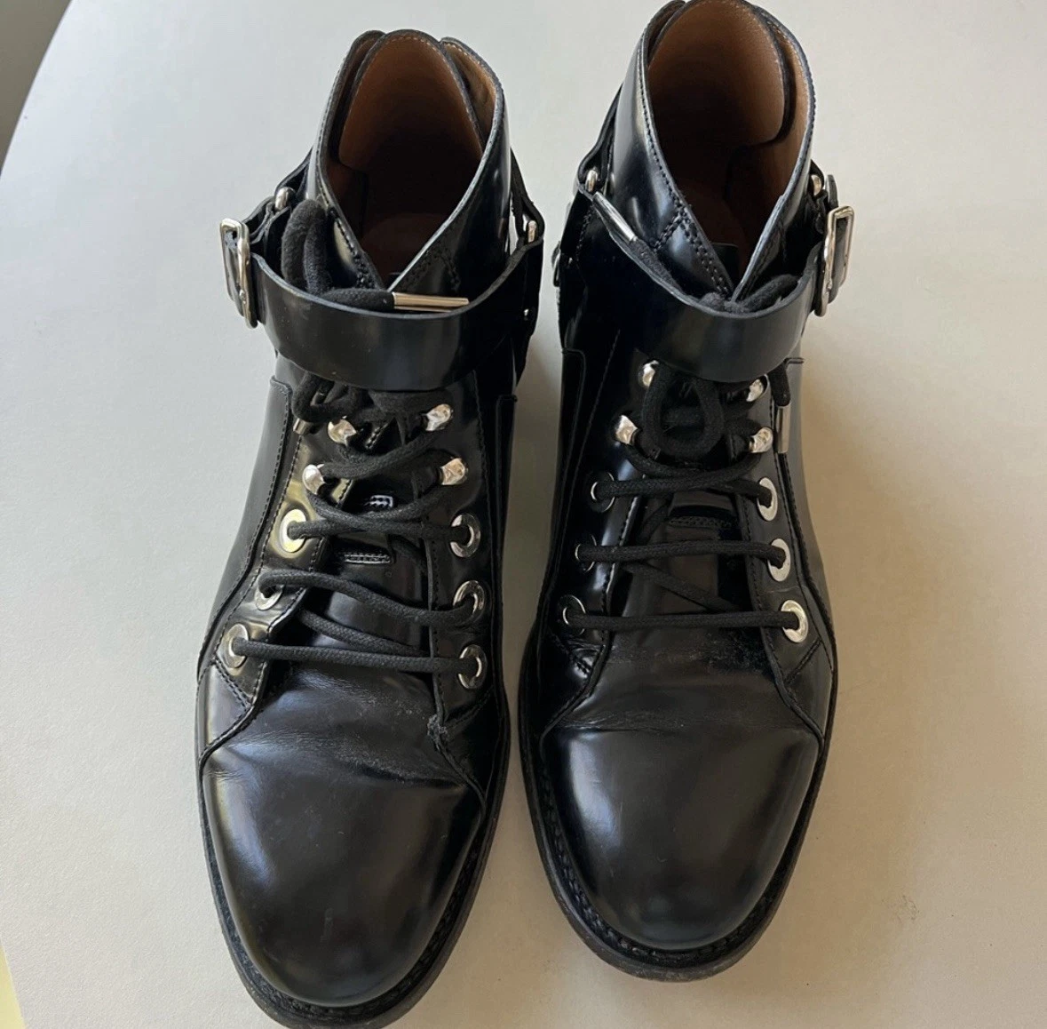 Stivaletti BALENCIAGA neri stringati in pelle taglia EU 37 US 6 5