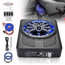 10'' Ultradünner Auto Untersitz Aktiv Subwoofer Verstärker Bassbox mit Kabelset