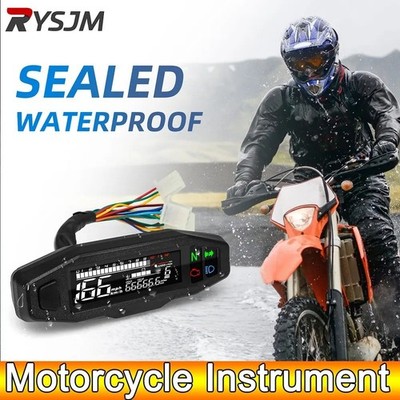 Universal Motorrad Digital Tacho LCD LED Drehzahlmesser Meter Y Halterung