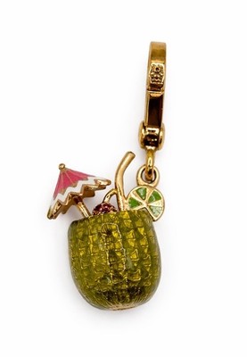 Juicy Couture Tropical Drink Charm Tiki Umbrella Lime Glass Rare Y2K