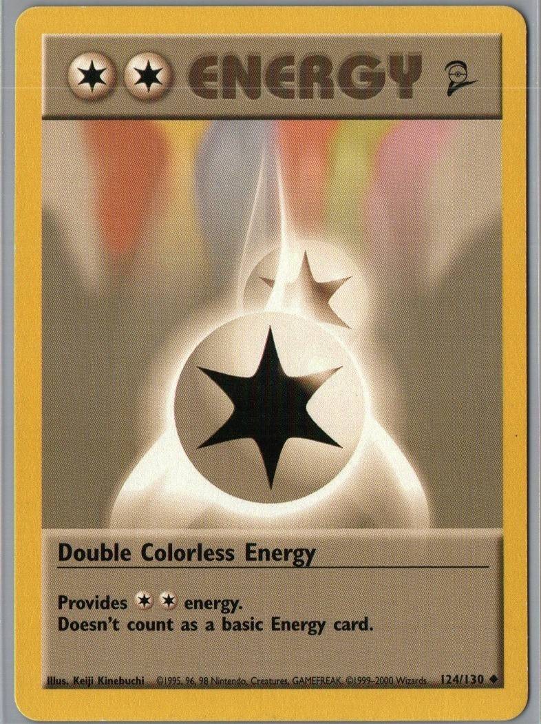 Double Colorless Energy 124/130 Uncommon Base Set 2 Pokemon Moderately Played