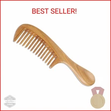 100% Natural Green Sandalwood Hair Comb - Anti-Static, Handmade