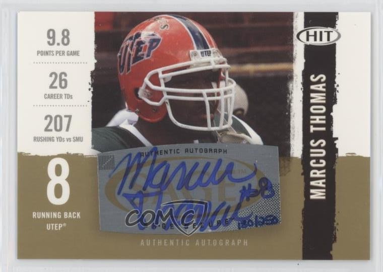 2008 SAGE Hit Gold 180/250 Marcus Thomas #A8 Auto 3y4