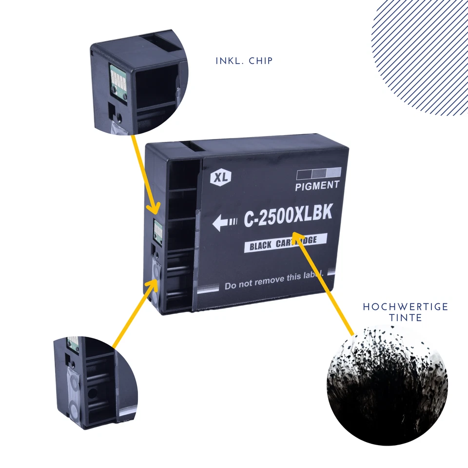 4x Tintenpatronen XL für Canon MAXIFY MB5050 MB5150 MB5350 ersetzt PGI-2500XL - Bild 3 von 4