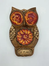 Spoon Rest Or Wall Hanging Decor Treasure Craft Owl Six Flags Orange And Brown