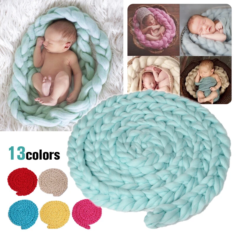 13 Colors Newborn Photography Props Hand woven Blanket Baby Photo Blanket Soft