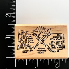 JD Impressions Rose Flower Photo Mounting Corner E350 Wood Mounted Rubber Stamp
