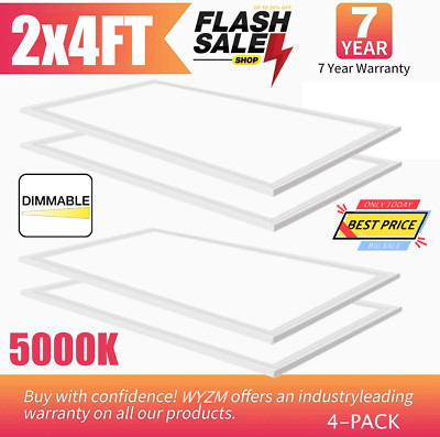 2x4FT WYZM LED Panel Light, 75W Panel Light, 7800LM Super Bright, 5000K Daylight