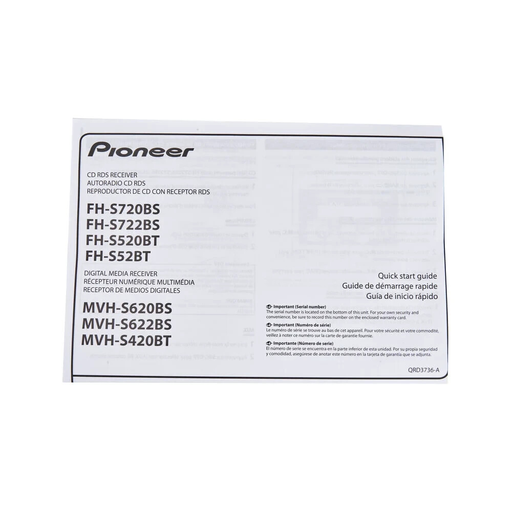 Pioneer FH-S520BT Double DIN CD Receiver with Bluetooth and Amazon