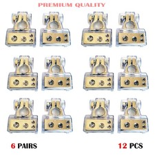 12 x Battery Terminal Clamps Positive Negative Plated Car Auto 1/0 to 8 GAUGE