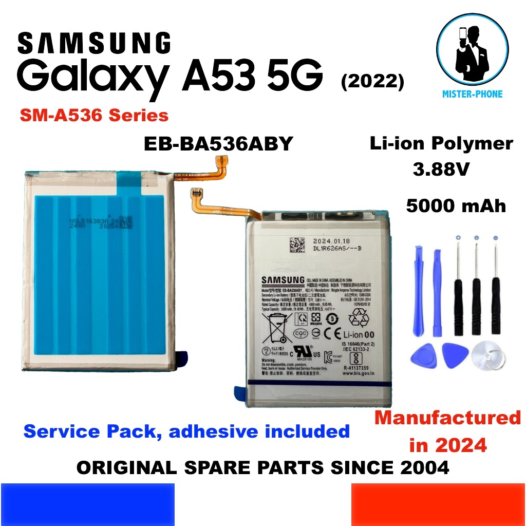 Batterie Galaxy A53 5G Samsung d'origine EB-BA536ABY pour smartphone