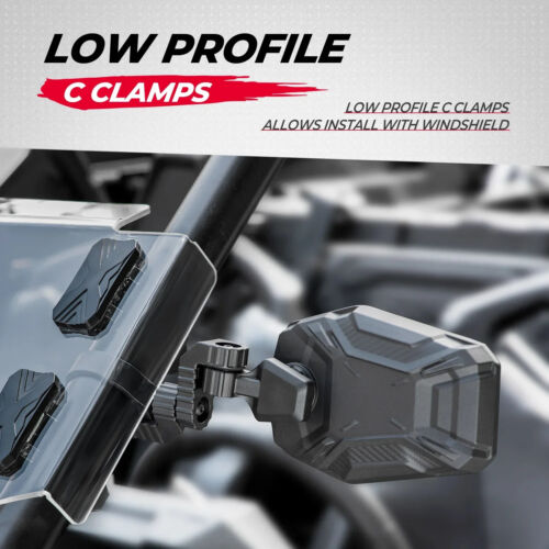 UTV 1.65" - 2" Universal Side Mirrors Compatible with Polaris RZR XP/XP 4 Etc - Picture 3 of 13