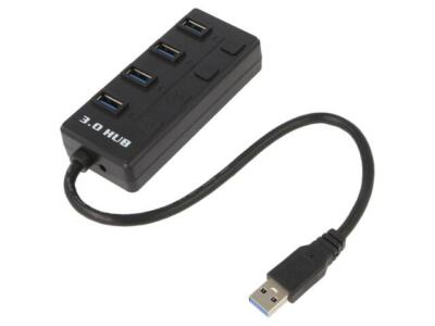 AK-AD-32 USB Adapter for Fast Ethernet with USB Hub USB 3.0 0.15m AKYGA