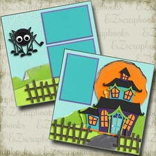Haunted House - Halloween - 2 Premade Scrapbook Pages - EZ Layout 4386