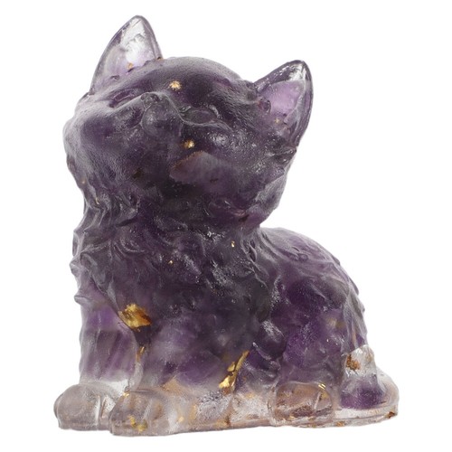 Crystal Cat Ornaments Small Figure Charming Fitness Amethyst Decorations - Picture 5 of 12