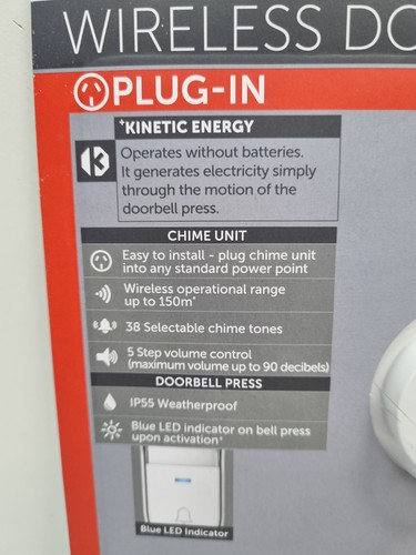 Arlec Wireless Door Bell Dual Chimes - Plug In - New - Picture 6 of 8