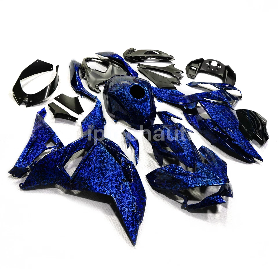 Kit de carenagem de fibra de carbono forjado azul + tanque para Kawasaki Ninja 500 2024 2025 EUA - Imagem 2 de 3