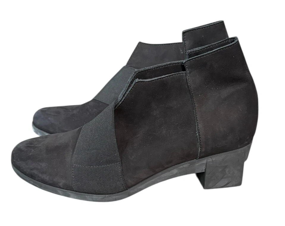 Botín sin cordones de gamuza de cuero Tatebo negro Arche talla 38 (US 7) Foto 3 de 4