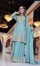 Women Eid Dress Pakistani Salwar Kameez Ready To Wear Suit Wedding Party 3 Piece