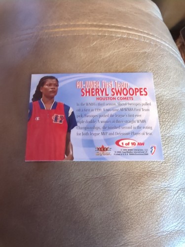 2000 SkyBox Dominion WNBA #1 AW Sheryl Swoopes Houston Comets - Picture 2 of 2