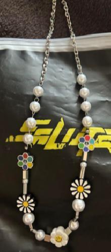 SALUTE FLOWER ANARCHY NECKLACE unisex multi charm brass SALUTE FLOWER ANARCHY NECKLACE unisex multi charm brass