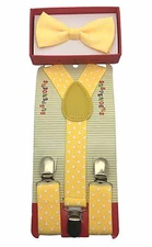 Simple & Elegant Suspender and Bow Tie Set for Boys Girls Children Yellow PD