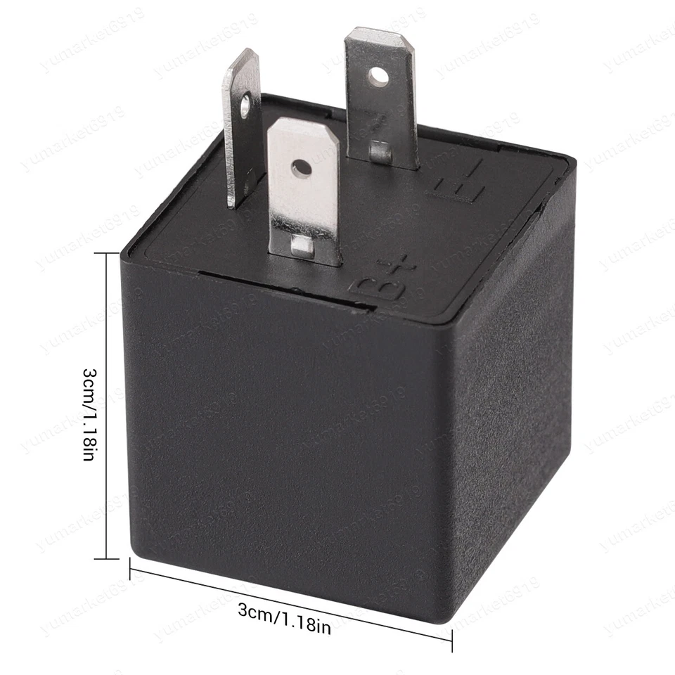 3 Pin Car Flasher LED Relay Fix Light Hyper Flash Turn Signal Decoder CF13 EP34 - Image 2 of 4