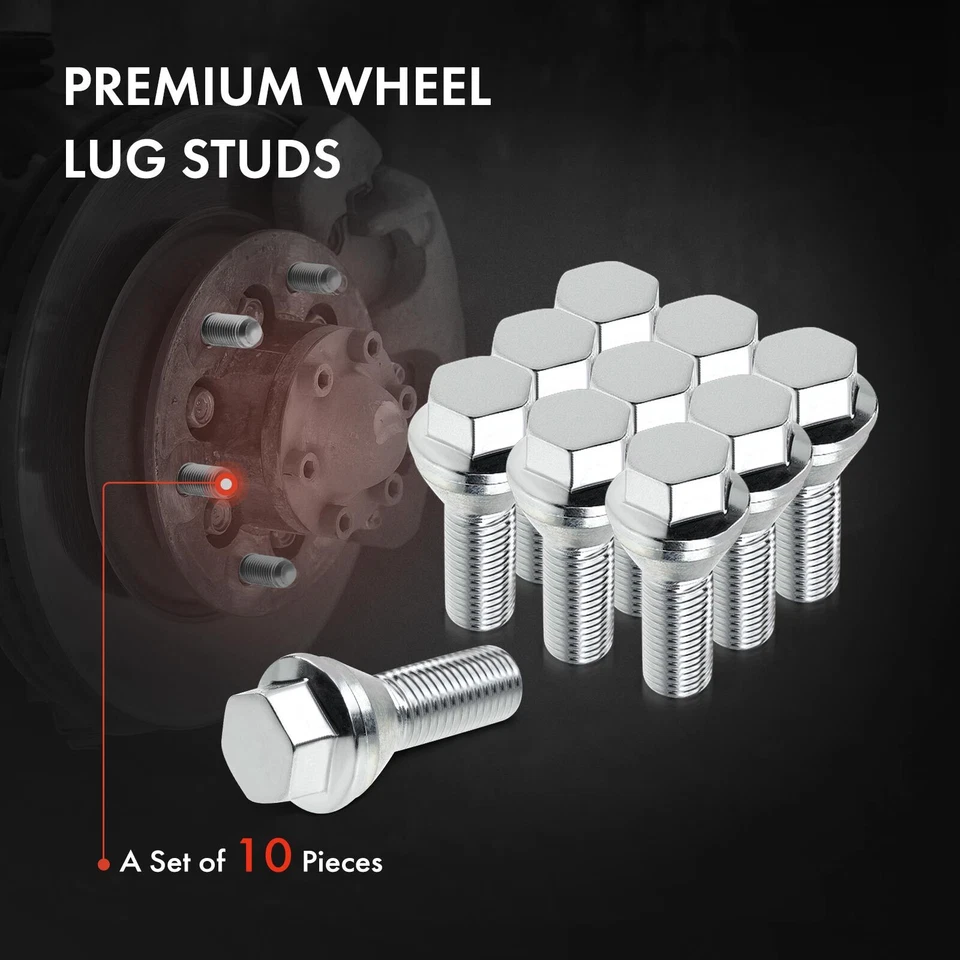 10x Perno de tuerca de rueda M14-1.5 para Volvo S60 2001-2009 S80 1999-2006 V70 01-07 XC70 Foto 3 de 4