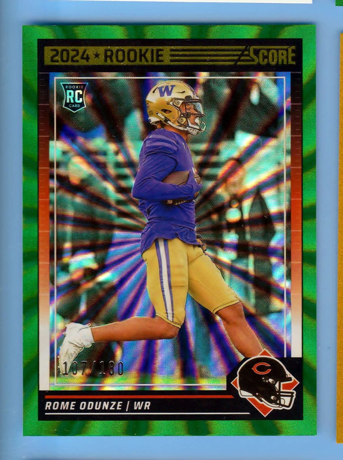 2024 Score 309 Rome Odunze RC Spokes 107/180 Beas Rookie WR
