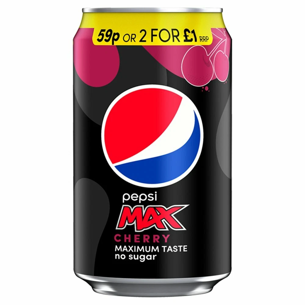 24 x Pepsi Max Cherry Soft Drink Cans 330ml FREE TRACKED DELIVERY