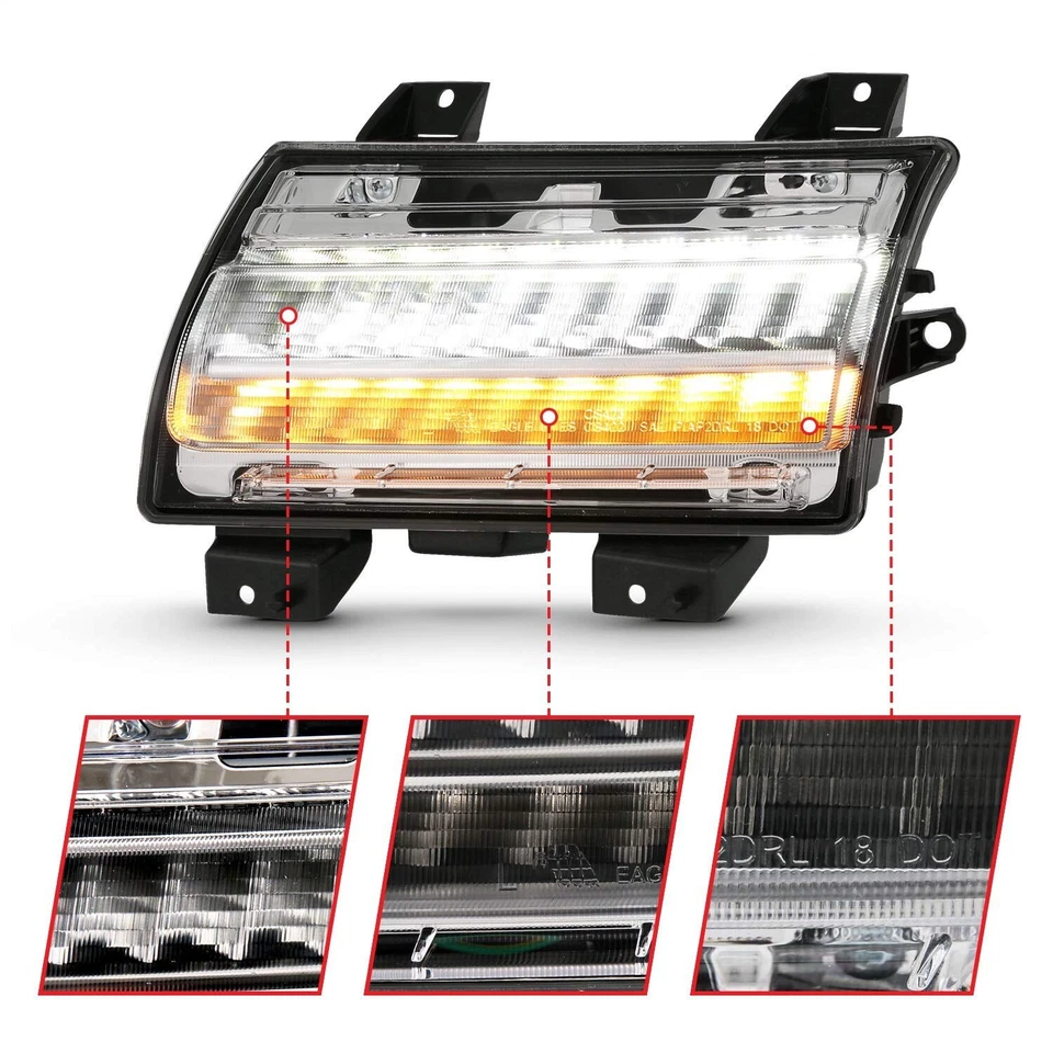 Anzo EE. UU. 511083 Jeep Wrangler 18 LED luz de señalización lateral cromada transparente (con secuencia... Foto 3 de 4