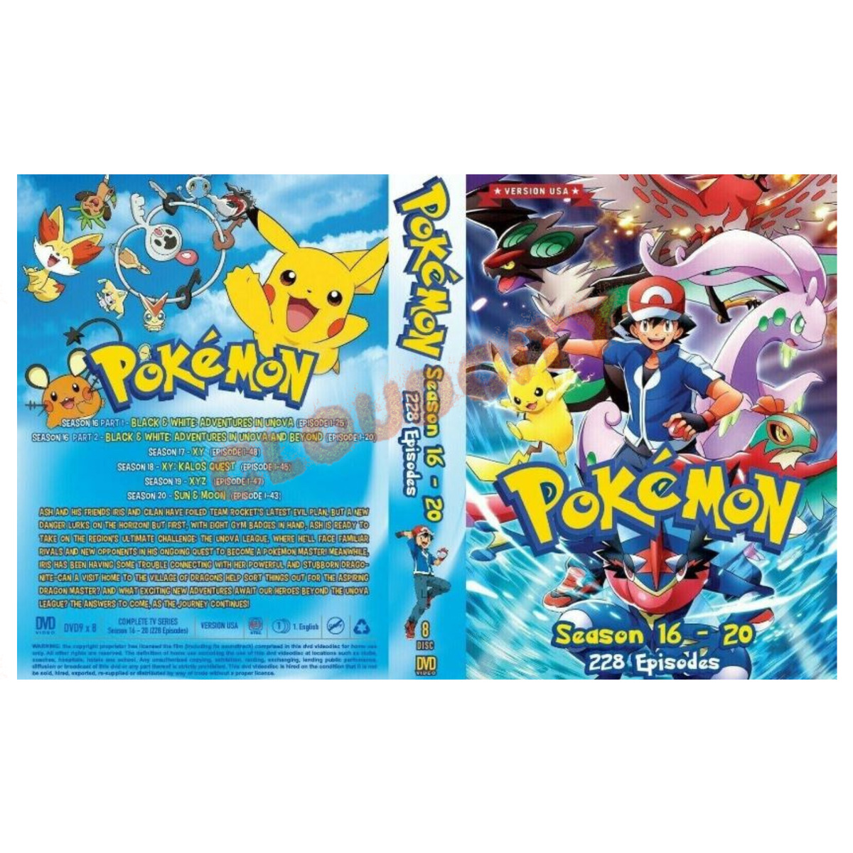 Pokemon (Season 1-20) - Complete Anime Tv Series Dvd Box Set (1-978 Eps)  Eng Dub