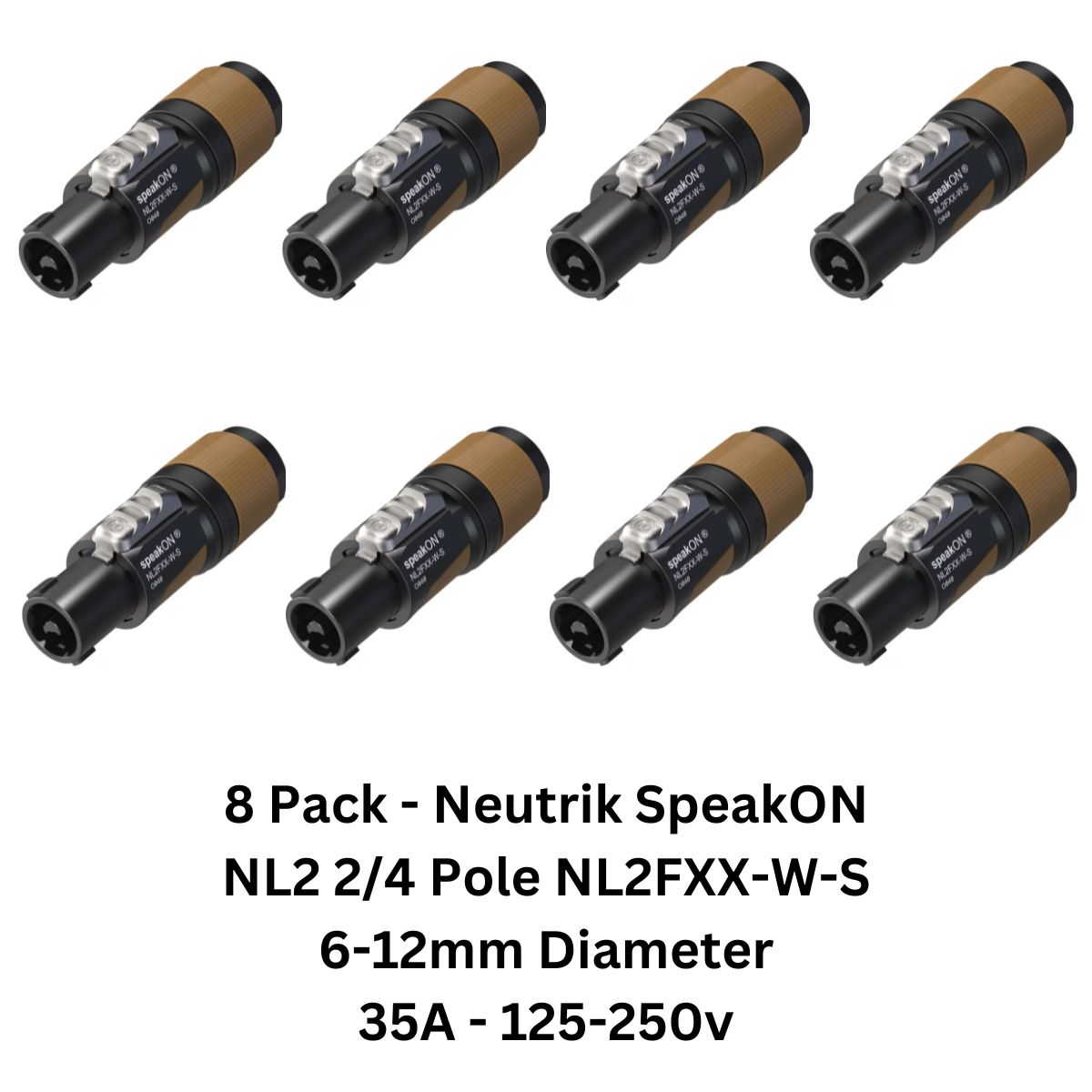8x Pack Neutrik SpeakON NL2 4 Pole NL2FXX-W-S for Speakers | eBay