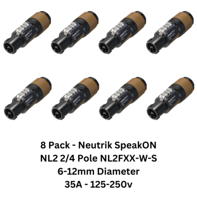 8x Pack Neutrik SpeakON NL2 4 Pole NL2FXX-W-S for Speakers | eBay