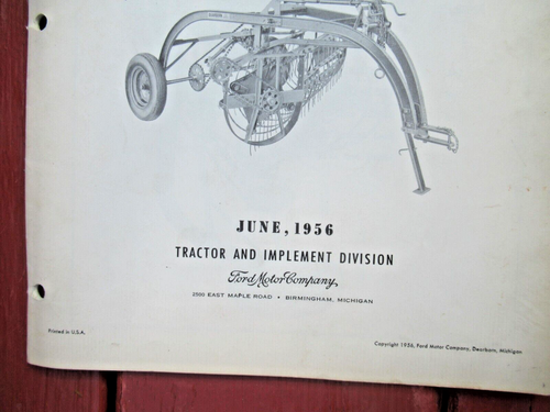 Modell 14-20, 40, & 42 Ford Seitenlieferschwader Teilehandbuch 1956 Dearborn Buch - Bild 5 von 12