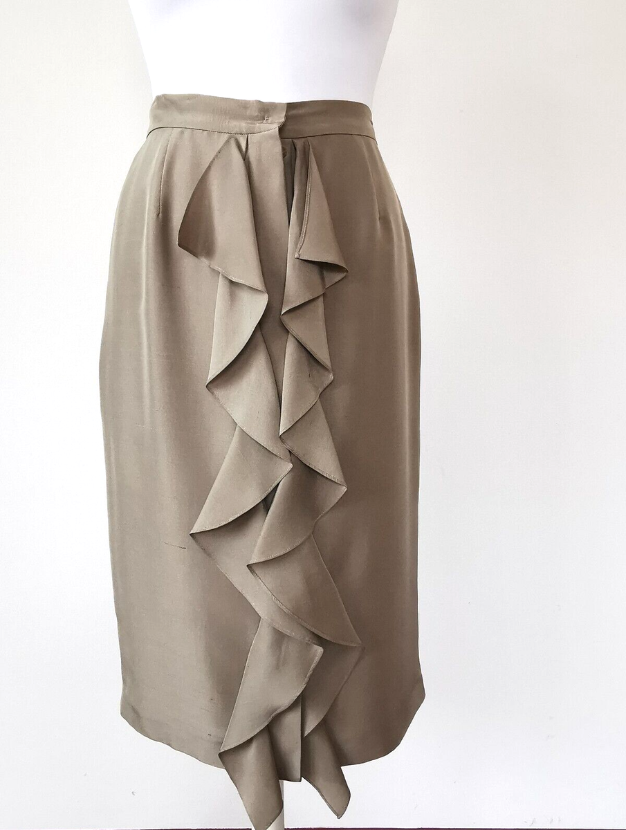 【MAX MARA】 SILK SKIRT RRP€379🌟 MAX MARA SILK skirt with Ruffles USA6_ IT40_ DE36_